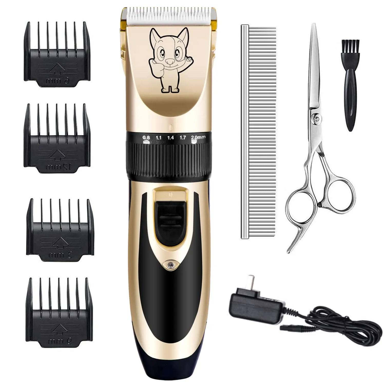 Highdas Quiet Electric Low Noise Dog Grooming Kit Clippers