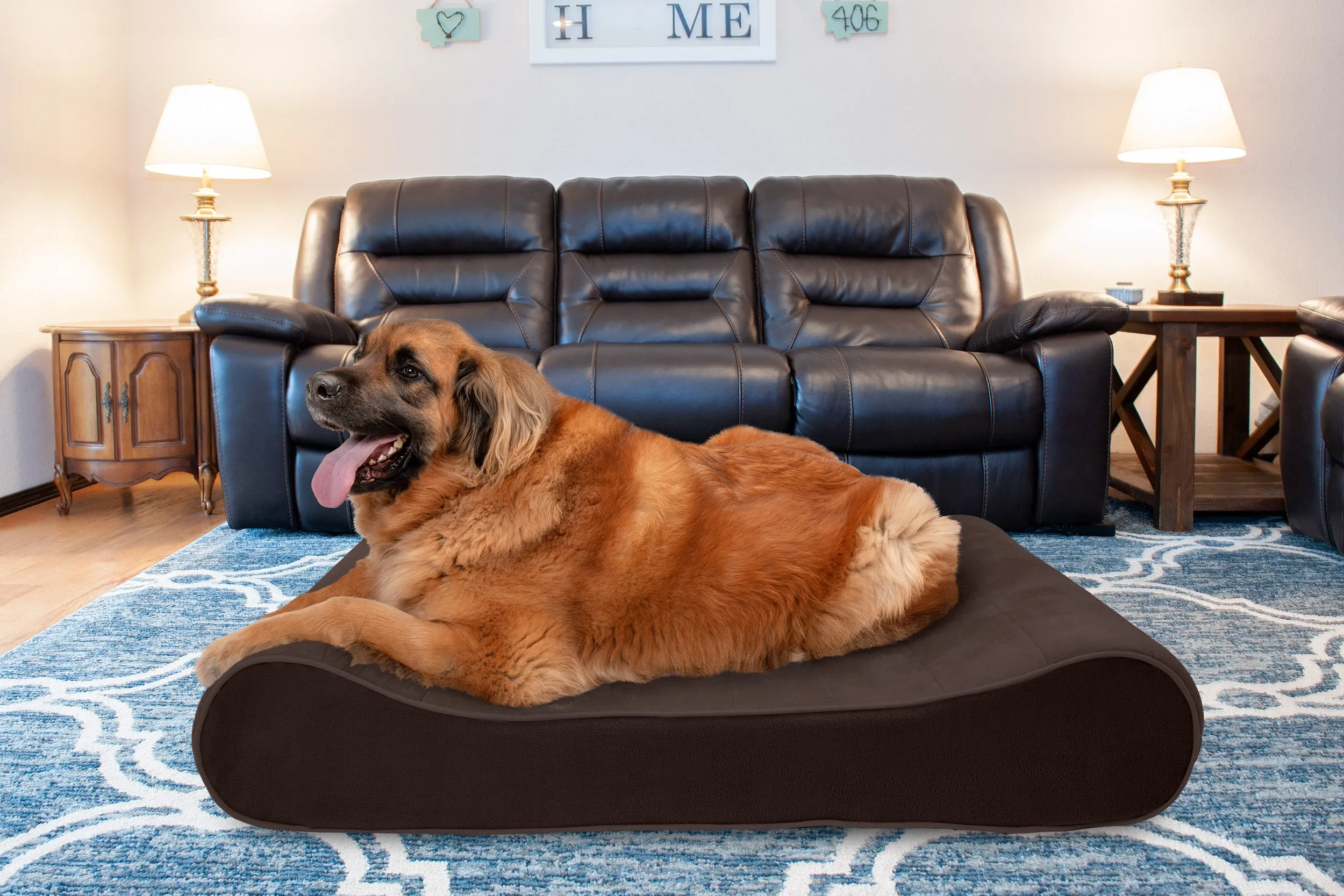 Luxe Lounger Contour Dog Bed - Microvelvet