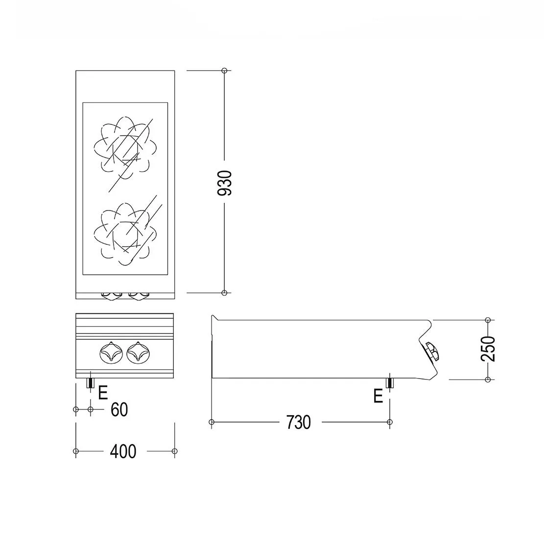 Mareno Commercial 2-Zone Induction Solid Top ANI94TE