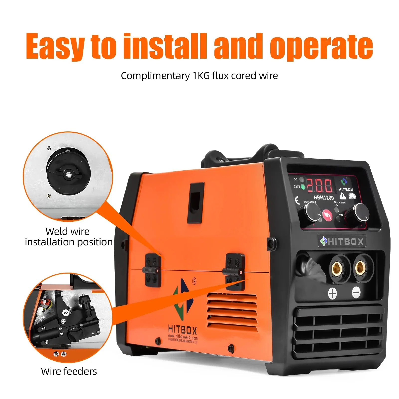 Mig Welder Semi-Automatic 110V 220V Inverter Tig Argon Arc Gas-Less Mig Welder 3 in 1 Synergy Welding Machine