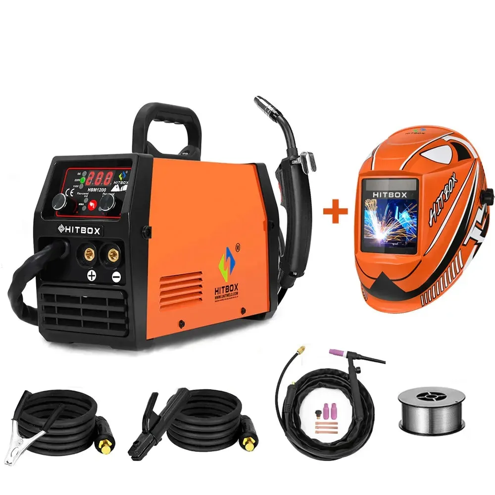 Mig Welder Semi-Automatic 110V 220V Inverter Tig Argon Arc Gas-Less Mig Welder 3 in 1 Synergy Welding Machine