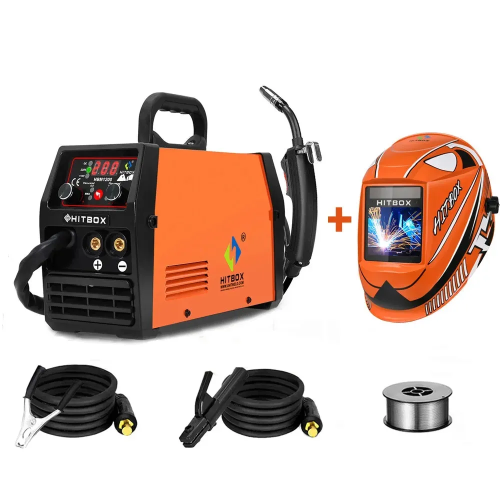 Mig Welder Semi-Automatic 110V 220V Inverter Tig Argon Arc Gas-Less Mig Welder 3 in 1 Synergy Welding Machine