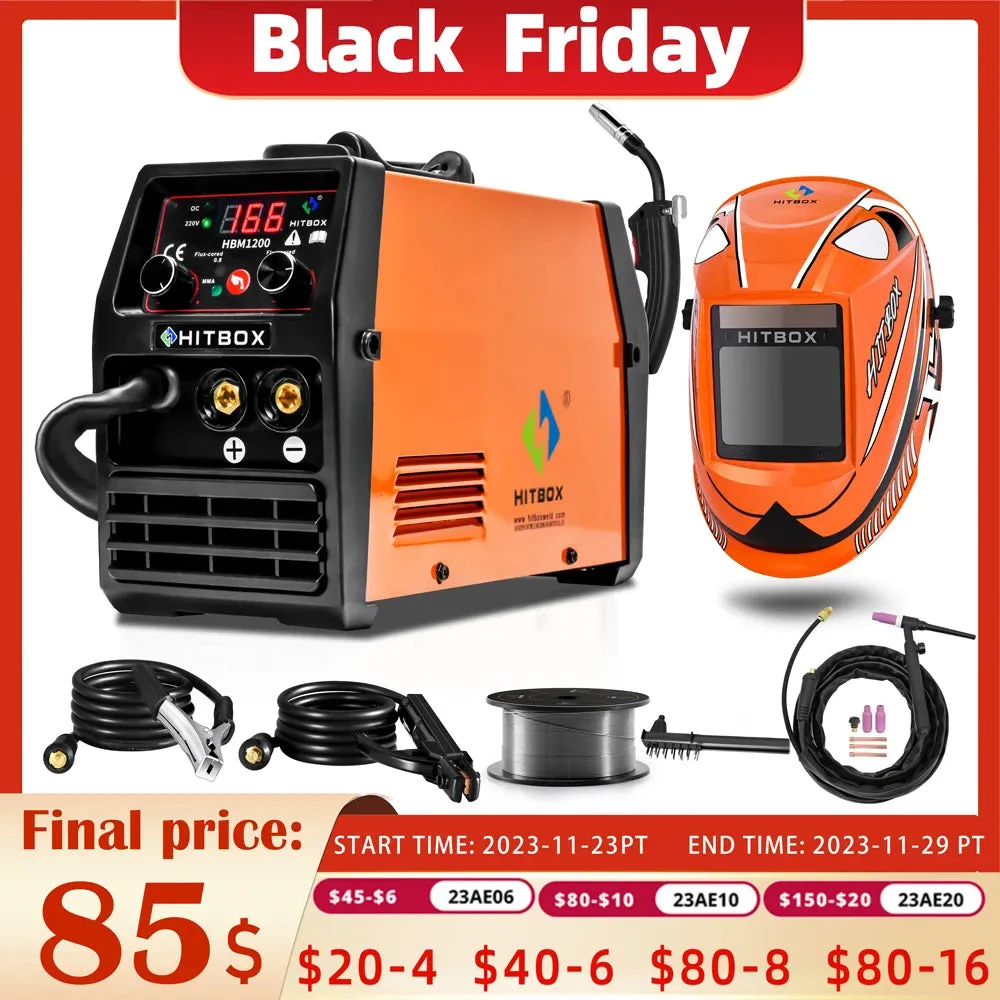 Mig Welder Semi-Automatic 110V 220V Inverter Tig Argon Arc Gas-Less Mig Welder 3 in 1 Synergy Welding Machine