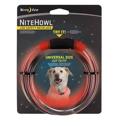 NiteHowl Pet LED Safety Necklace - Red