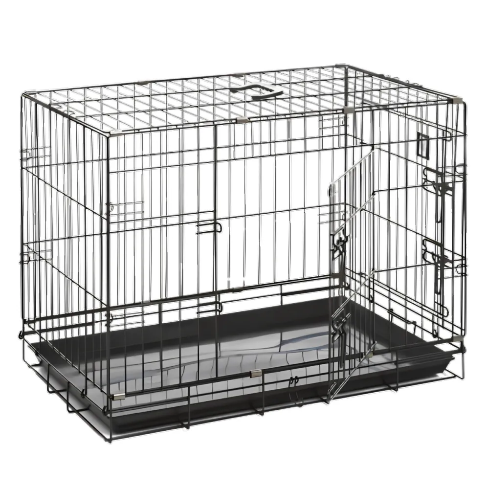 NutraPet Double Door with Divider Cage for Dogs and Cats (Black)