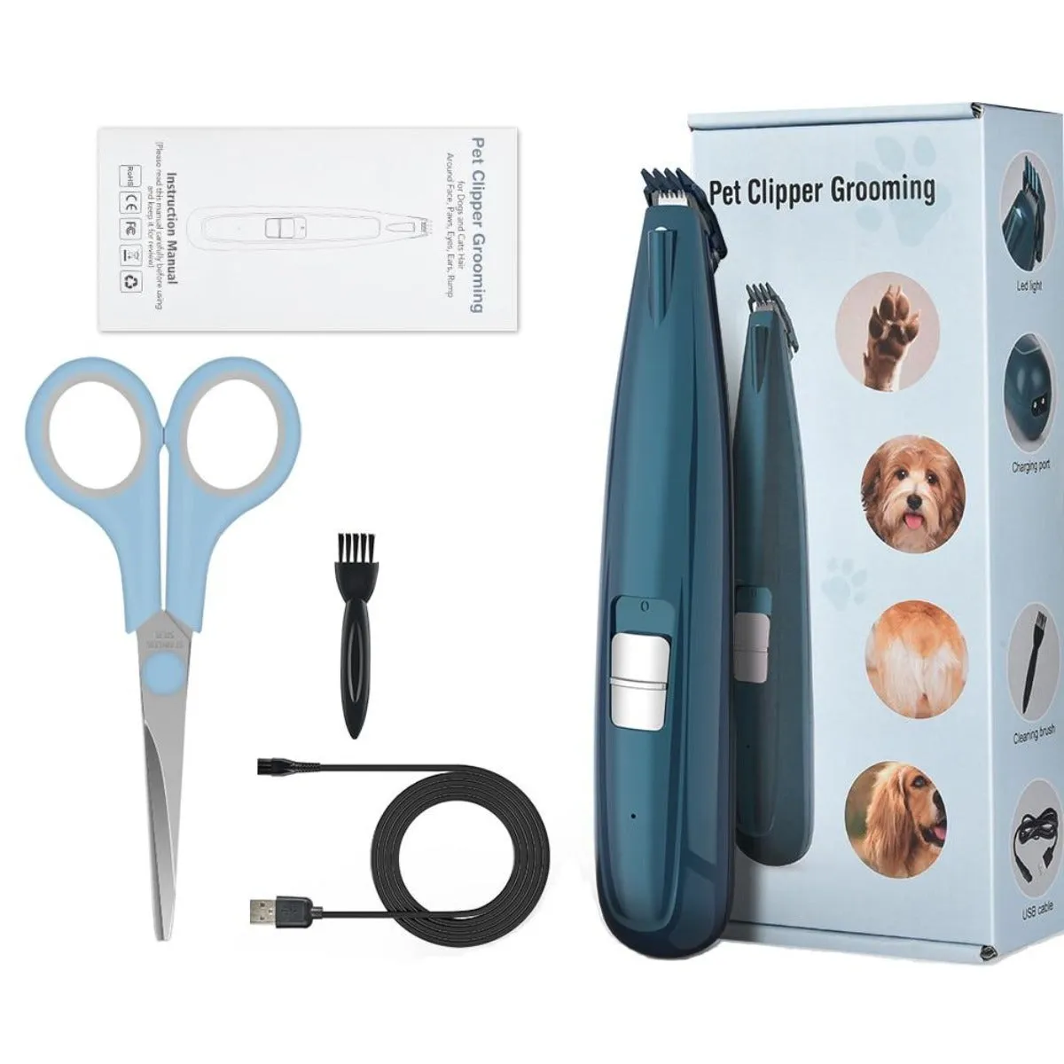 LED-Lit Pet Paw Hair Clippers: Enhanced Grooming Tool