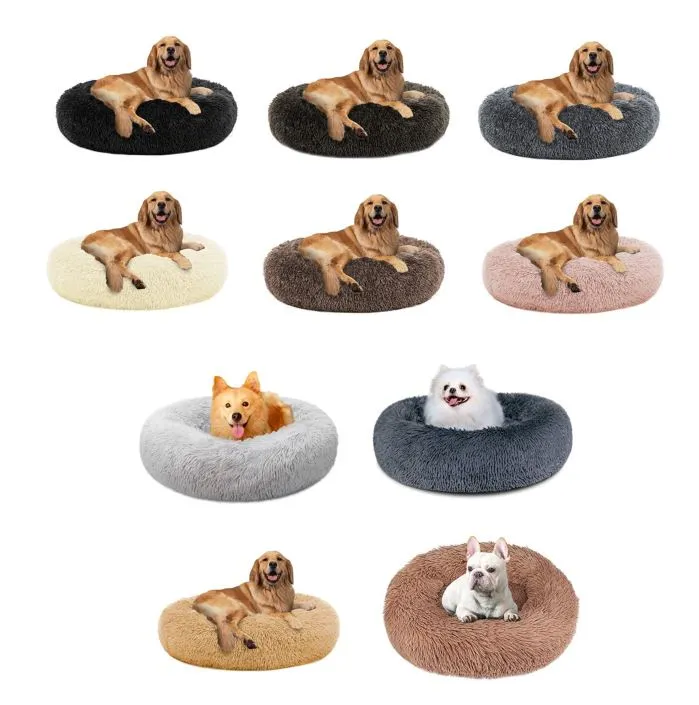 PETLAVISH ELITE™ Fluffy Calming Donut Dog/Cat Bed S-XXL: Cozy Plush Sleeping Kennel