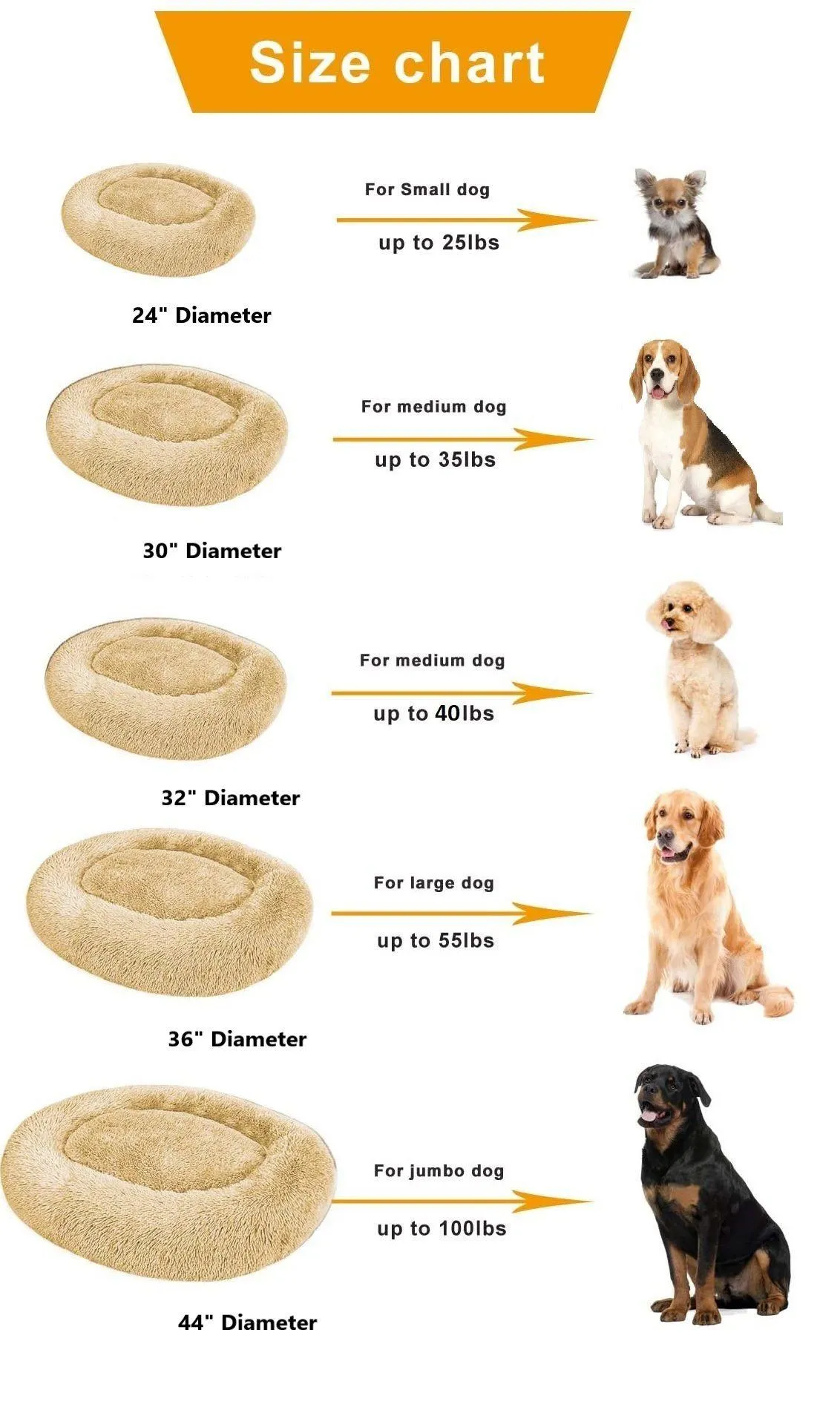 PETLAVISH ELITE™ Fluffy Calming Donut Dog/Cat Bed S-XXL: Cozy Plush Sleeping Kennel