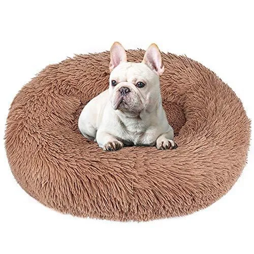 PETLAVISH ELITE™ Fluffy Calming Donut Dog/Cat Bed S-XXL: Cozy Plush Sleeping Kennel