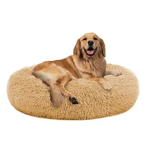 PETLAVISH ELITE™ Fluffy Calming Donut Dog/Cat Bed S-XXL: Cozy Plush Sleeping Kennel