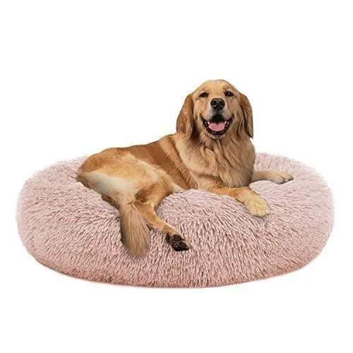 PETLAVISH ELITE™ Fluffy Calming Donut Dog/Cat Bed S-XXL: Cozy Plush Sleeping Kennel