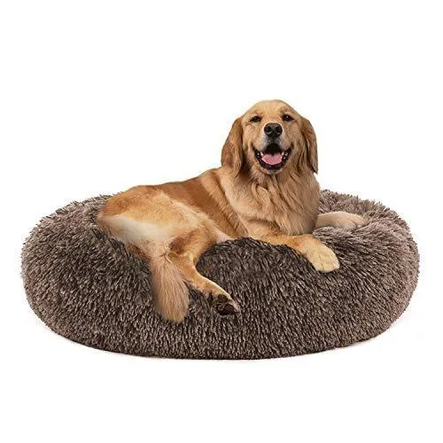 PETLAVISH ELITE™ Fluffy Calming Donut Dog/Cat Bed S-XXL: Cozy Plush Sleeping Kennel