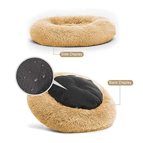 PETLAVISH ELITE™ Fluffy Calming Donut Dog/Cat Bed S-XXL: Cozy Plush Sleeping Kennel