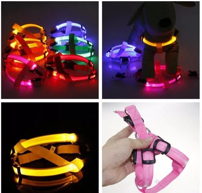 PETLAVISH™ Small Dog LED Glow USB Dog Harness: Adjustable, Safe Control Vest S-XL