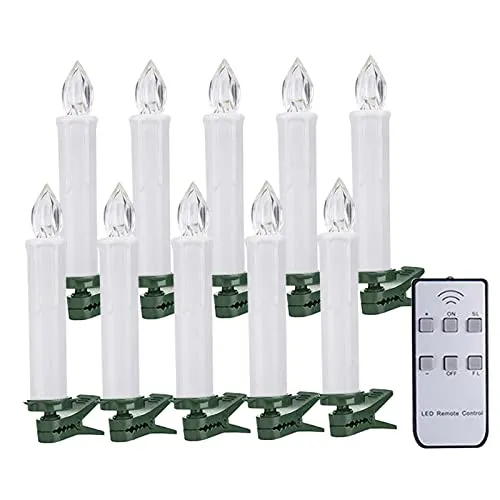 Pinakine® 10 Pieces Electric Candle Light Taper Candles for Chirstmas Decoration Gift|Home & Garden| Lamps, Lighting & Ceiling Fans| Night Lights|64039146PNKL