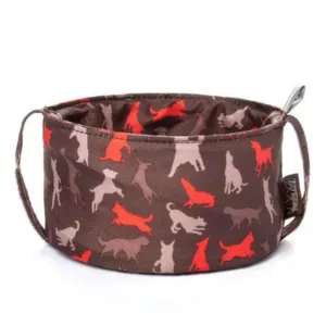 P.L.A.Y. Pet Lifestyle and You Scout & About Travel Dog Bowl Mocha