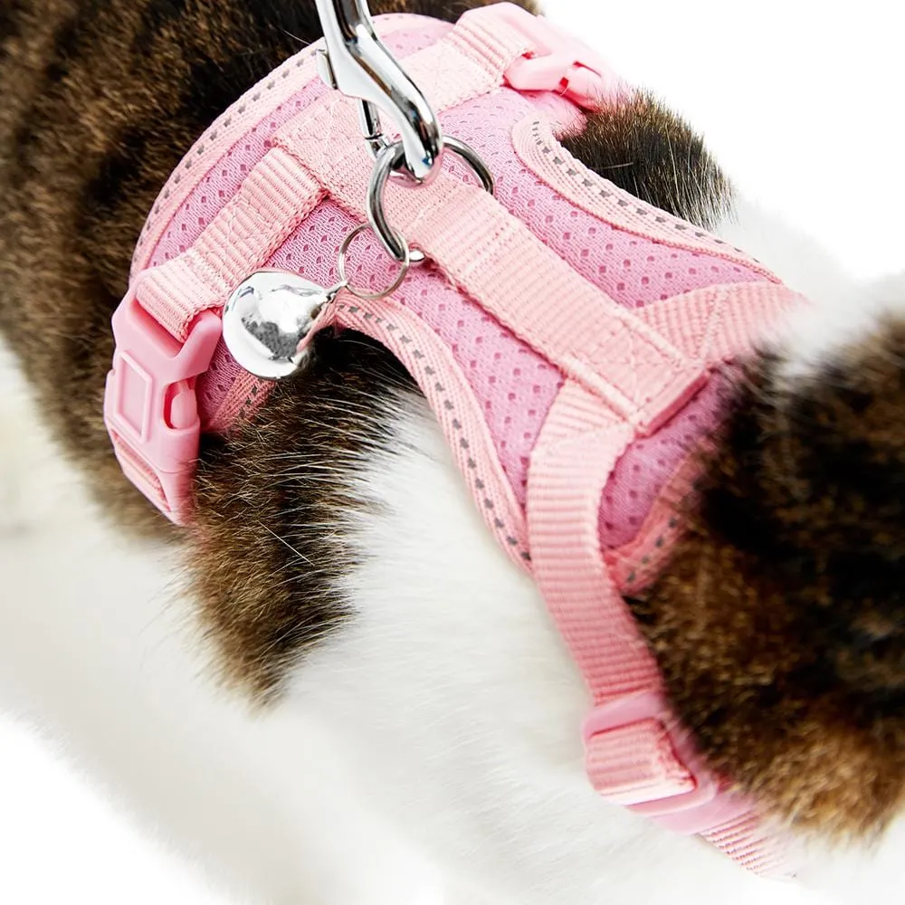 Reflective Cat Harness & Leash Set with Bell