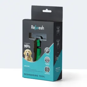 Refuresh Long Hair Dog Deshedding Tool Green Medium