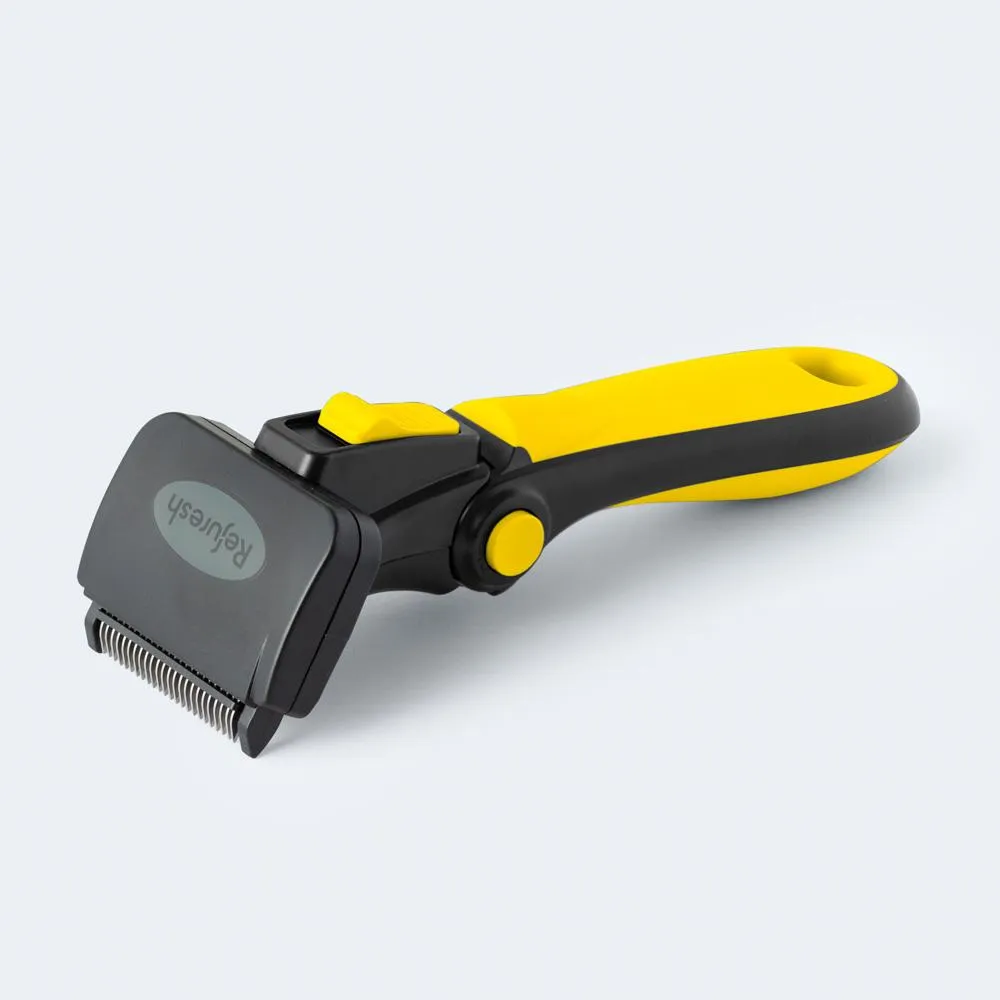 Refuresh Short and Medium Hair Dog Deshedding Tool Yellow Small