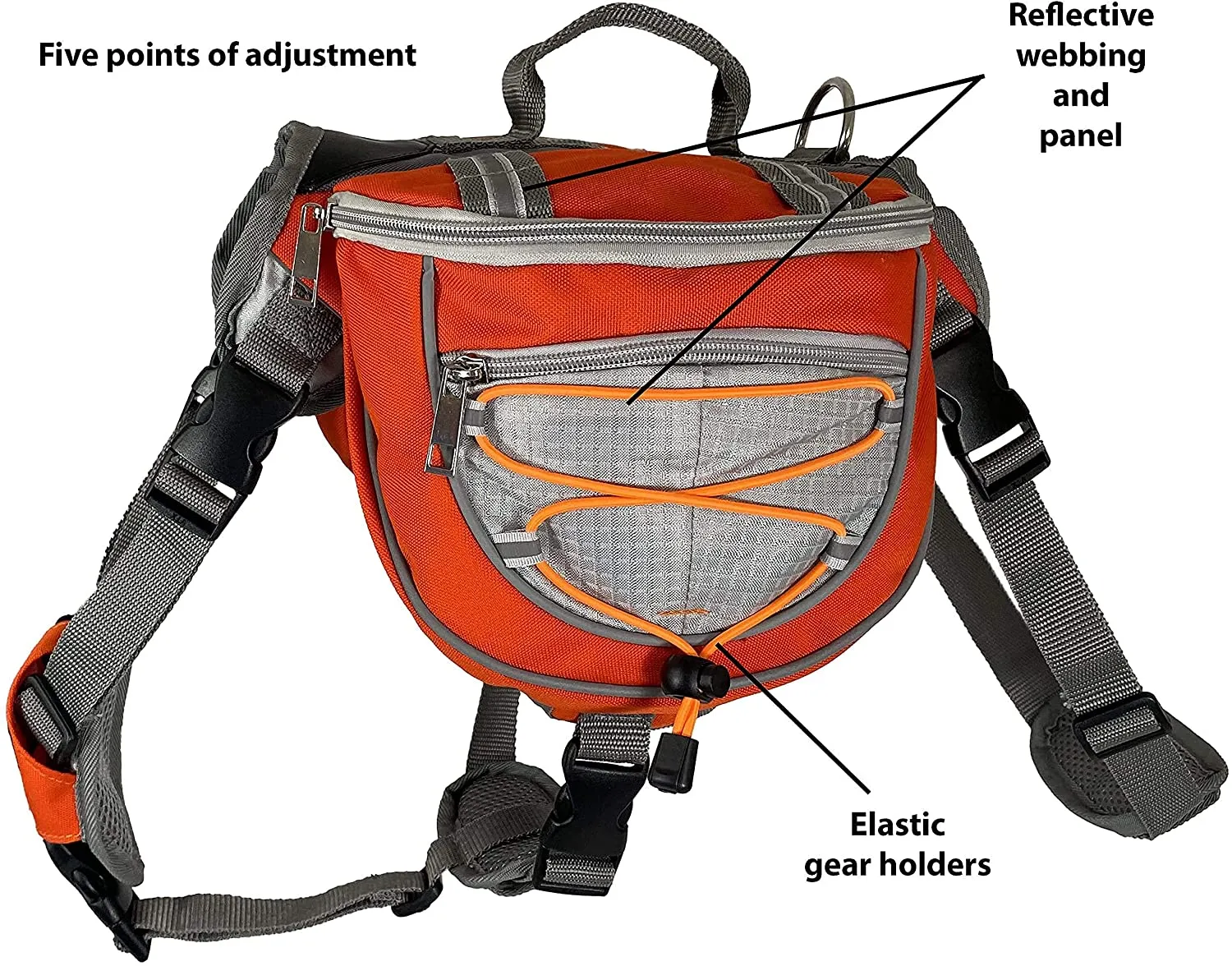 Saddlebag Back Pack & Harness Combo for Dogs | Perfect for Travel, Trail Hiking, & Camping. | Reflective, Lightweight, & Comfortable. | Comes with Two Collapsible Bowls