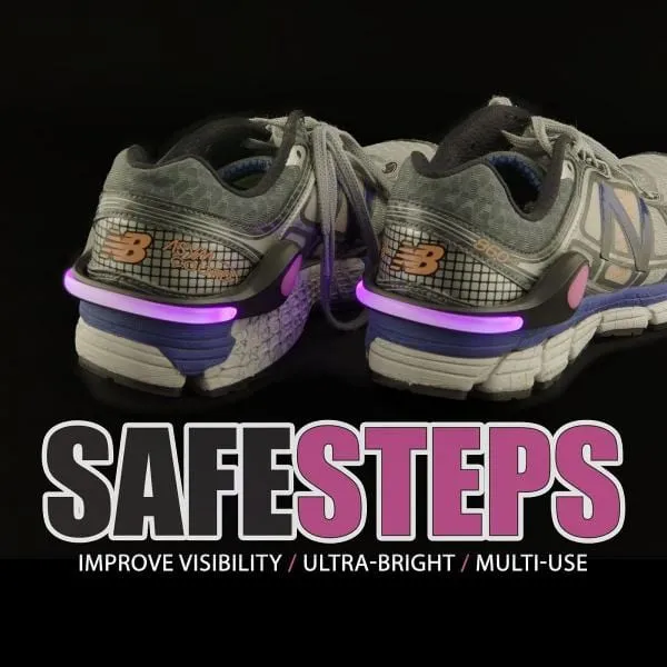 Safe Steps LED Clip On Shoe Lights for Runners Active Lifestyle Safety