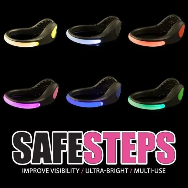 Safe Steps LED Clip On Shoe Lights for Runners Active Lifestyle Safety