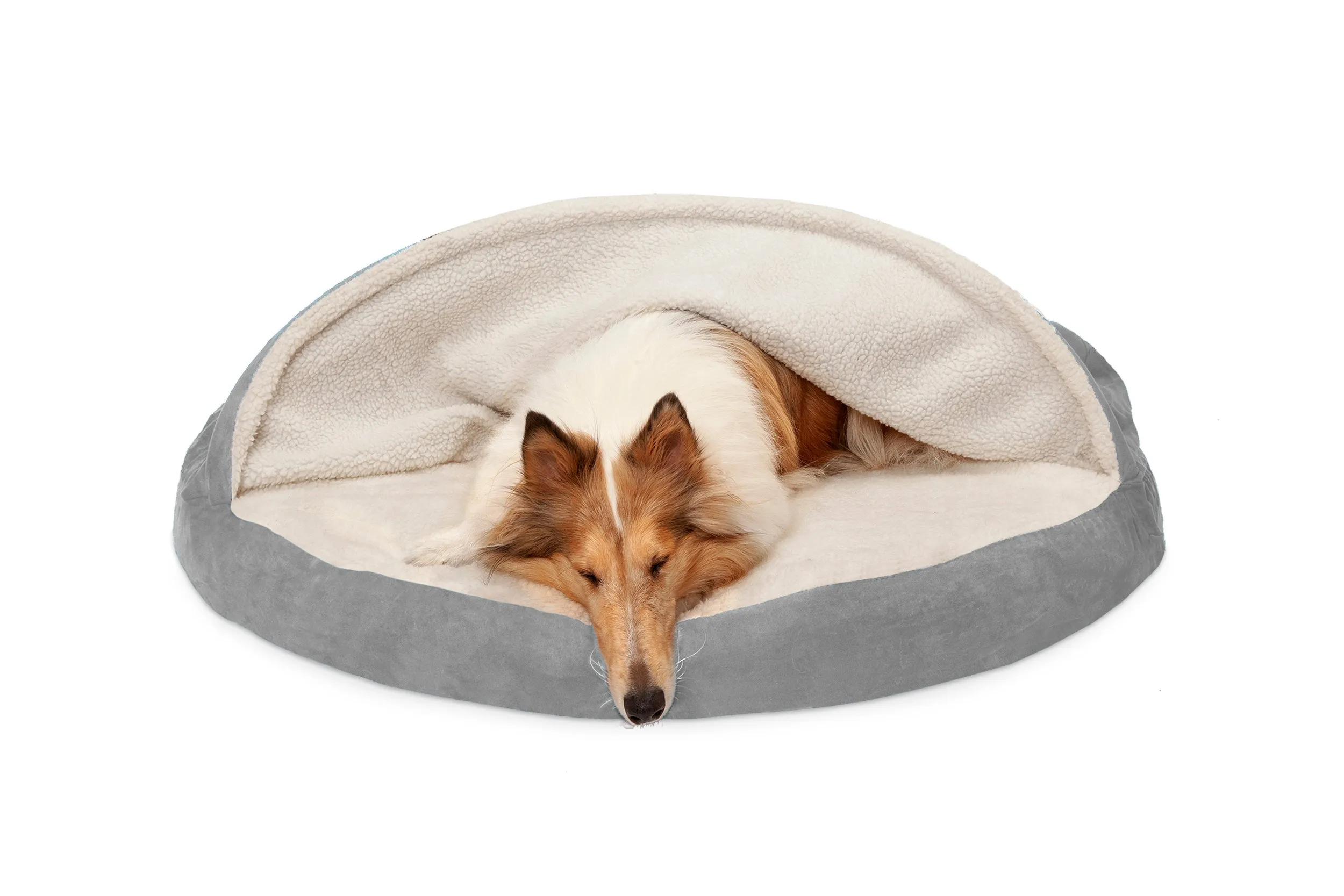 Snuggery Burrow Dog Bed - Faux Sheepskin