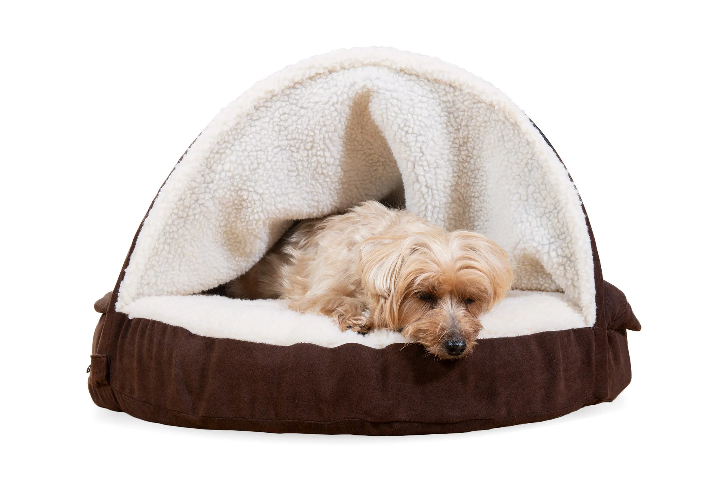 Snuggery Burrow Dog Bed - Faux Sheepskin