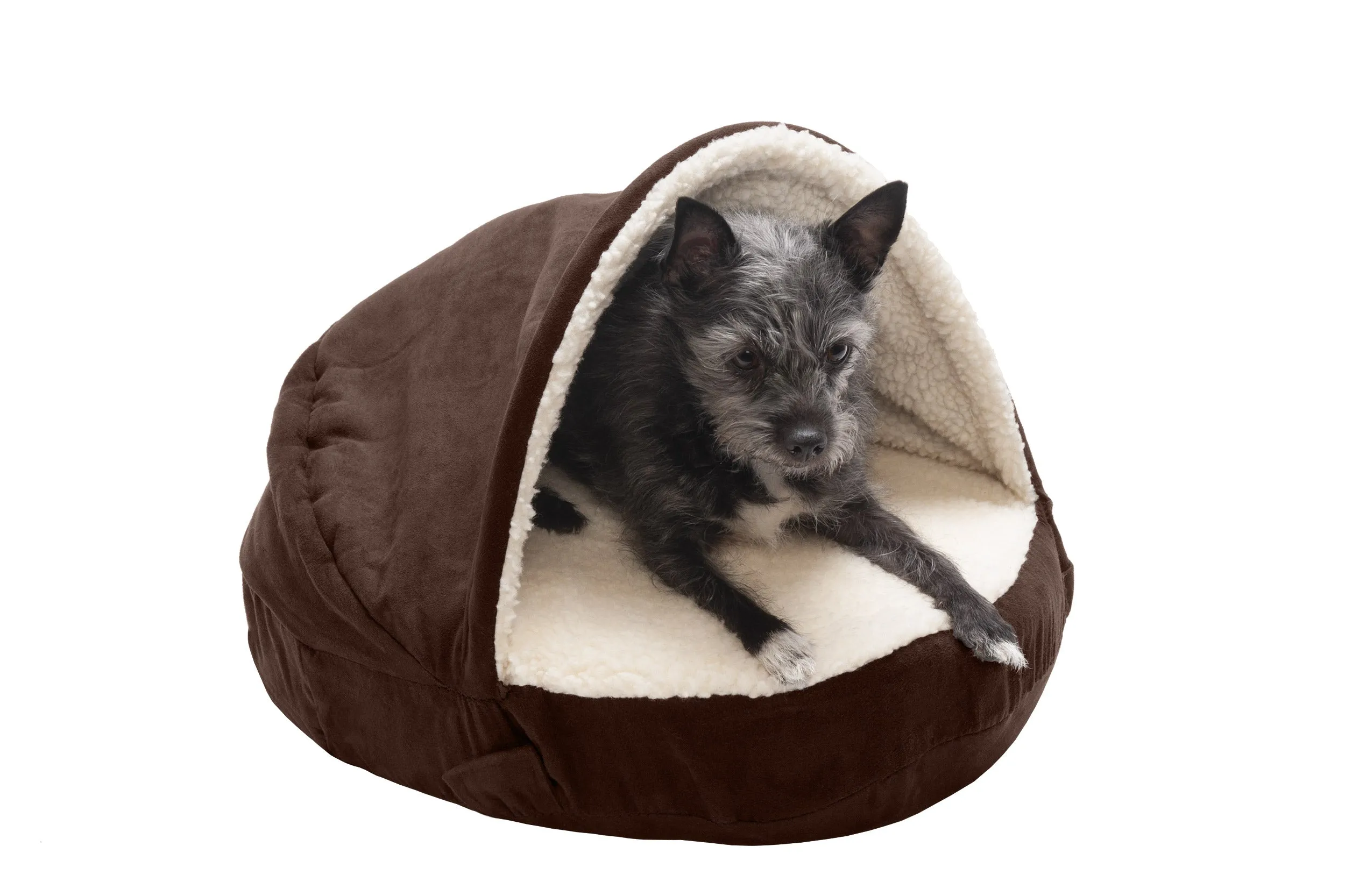 Snuggery Burrow Dog Bed - Faux Sheepskin