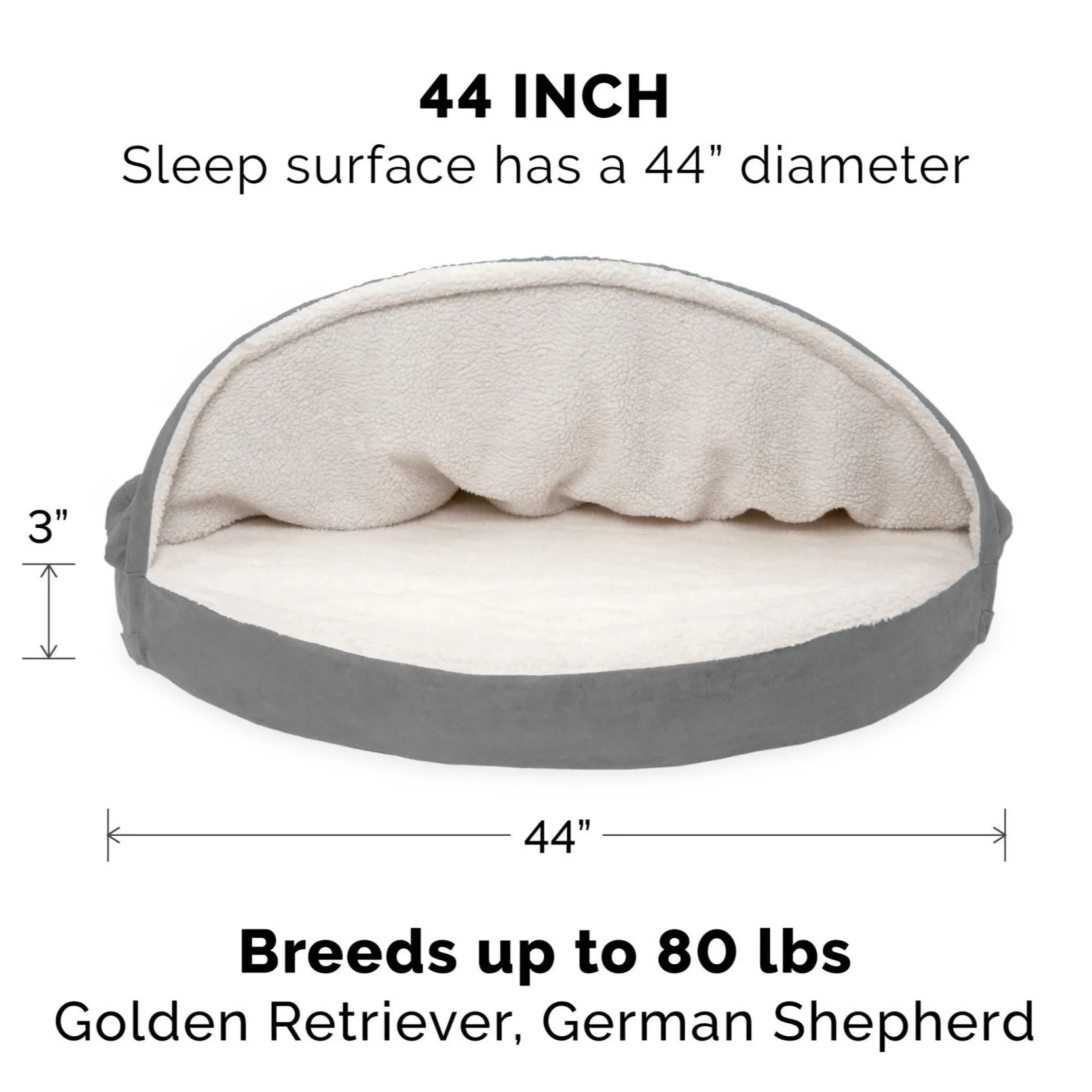 Snuggery Burrow Dog Bed - Faux Sheepskin