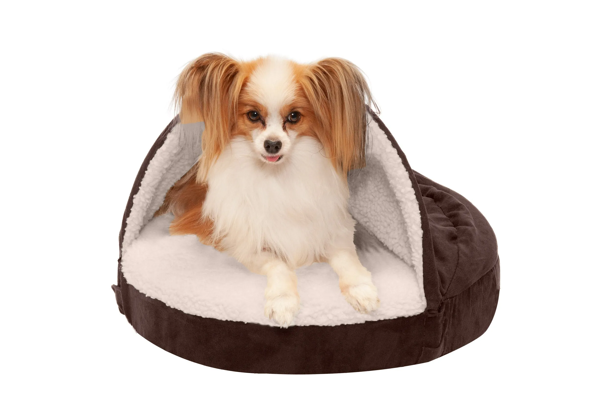 Snuggery Burrow Dog Bed - Faux Sheepskin