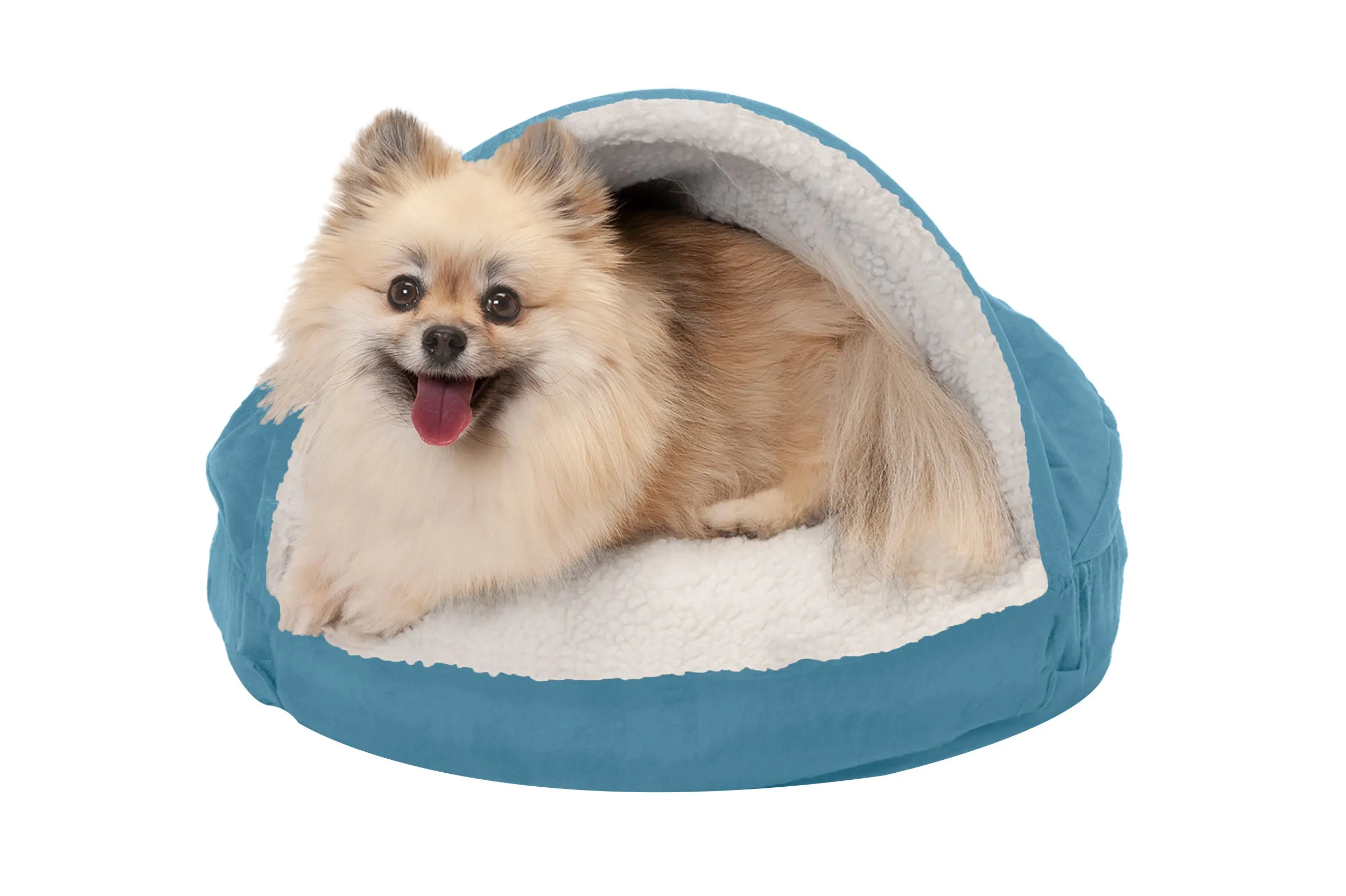 Snuggery Burrow Dog Bed - Faux Sheepskin