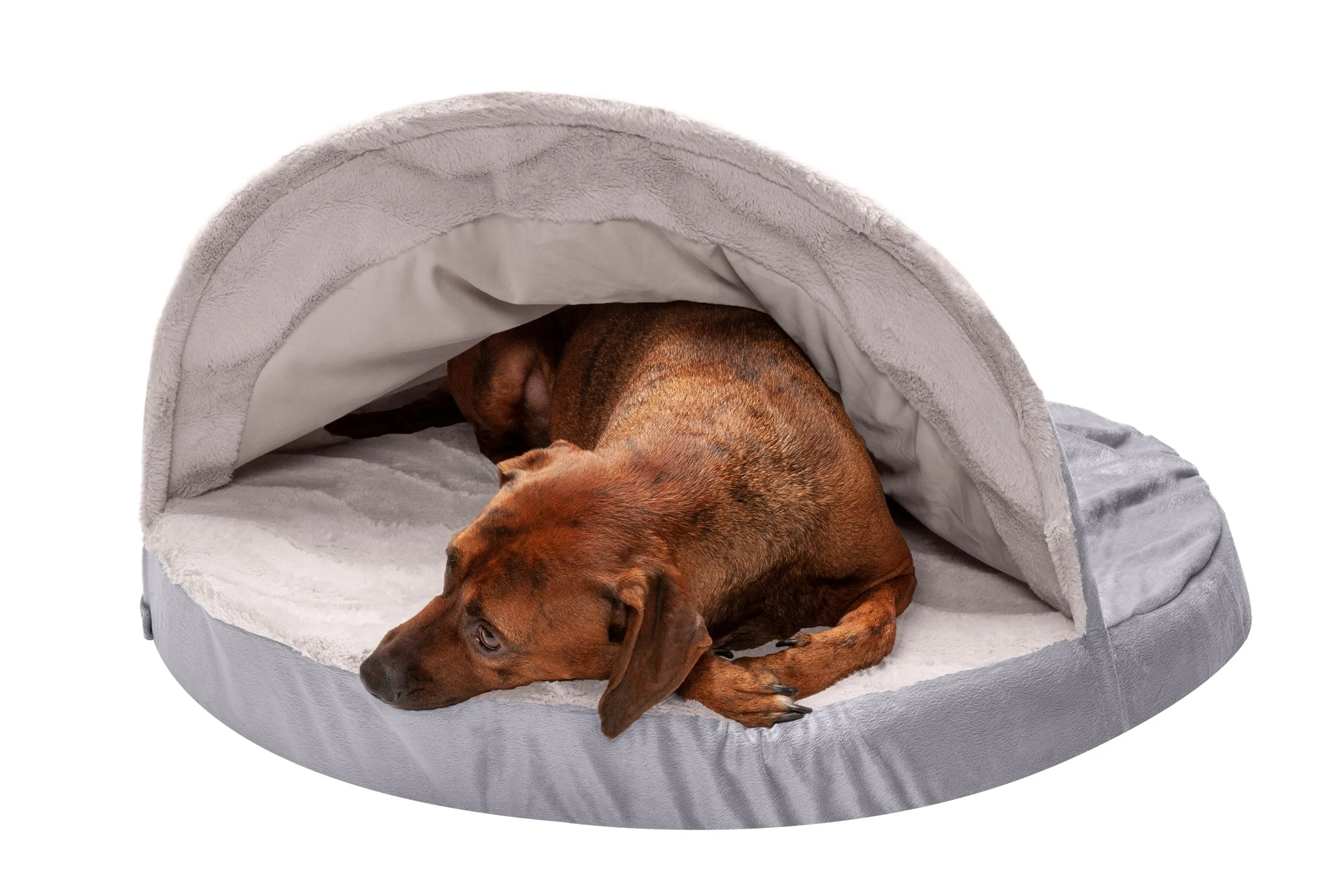 Snuggery Burrow Dog Bed - Wave Fur & Velvet