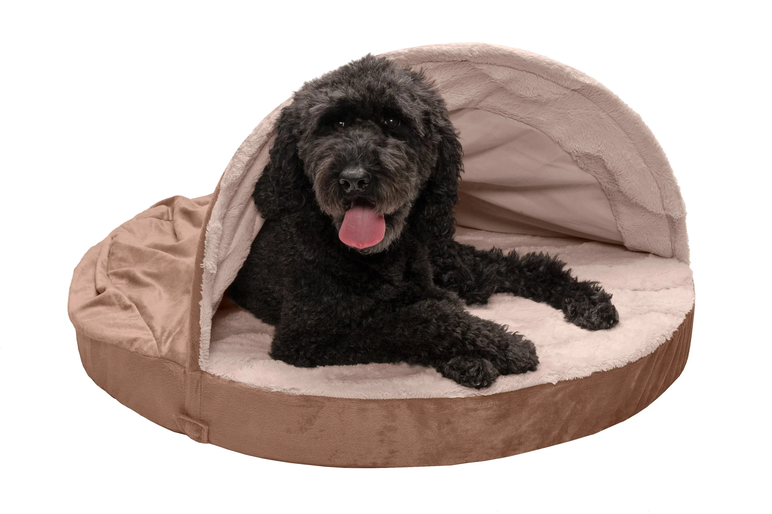 Snuggery Burrow Dog Bed - Wave Fur & Velvet