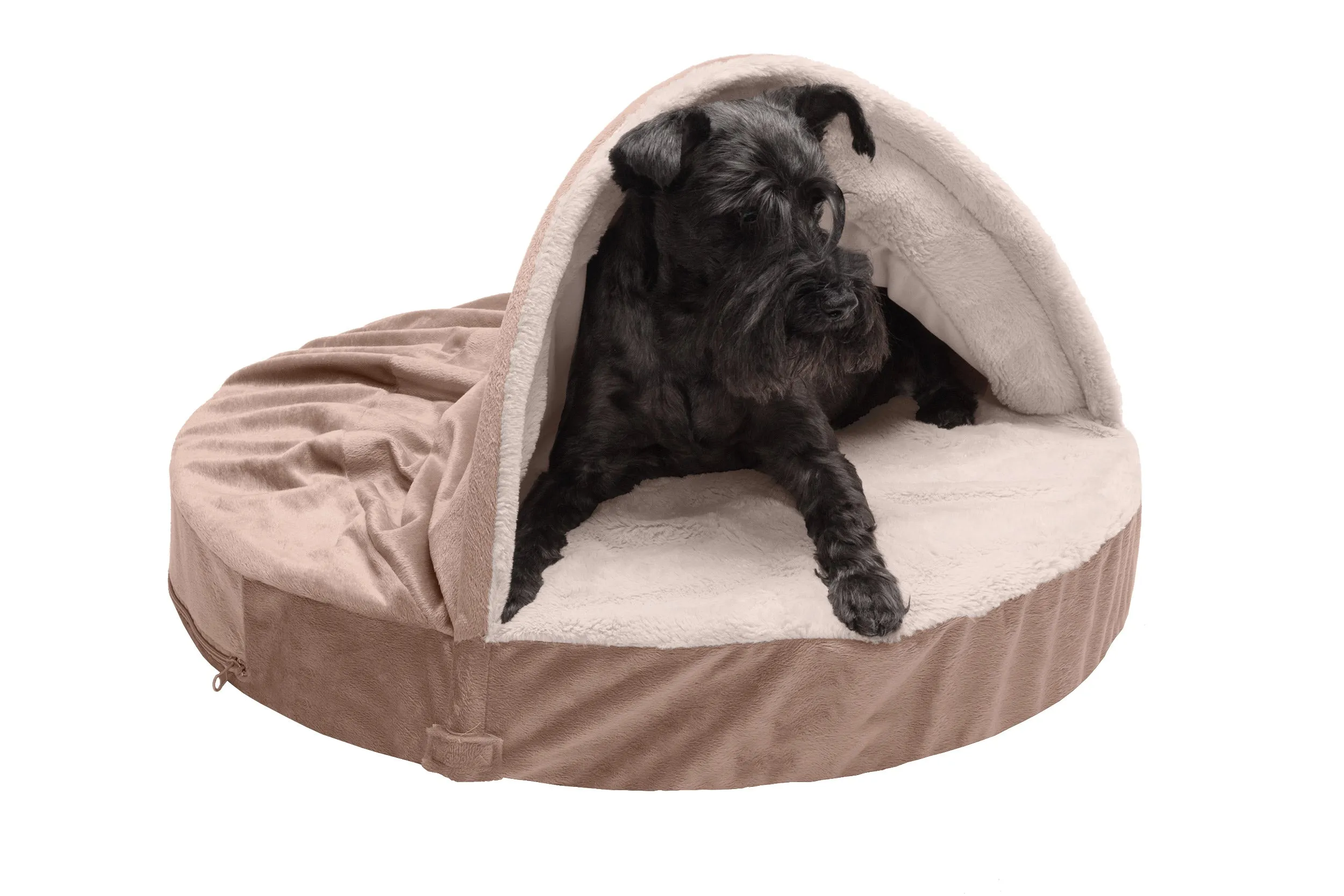 Snuggery Burrow Dog Bed - Wave Fur & Velvet