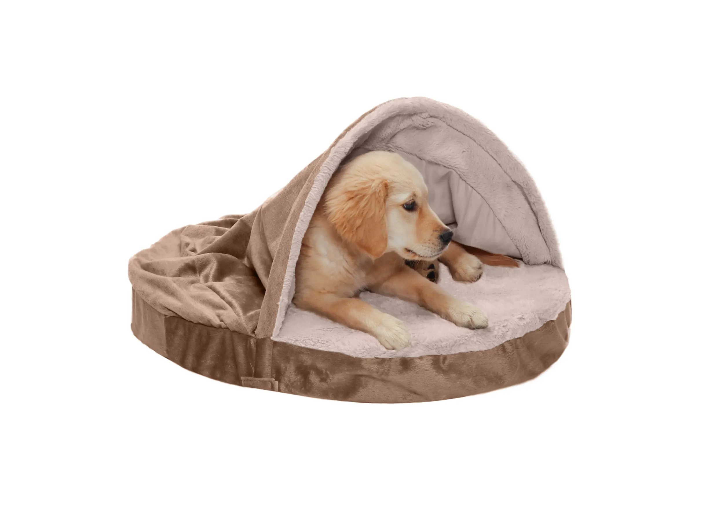 Snuggery Burrow Dog Bed - Wave Fur & Velvet