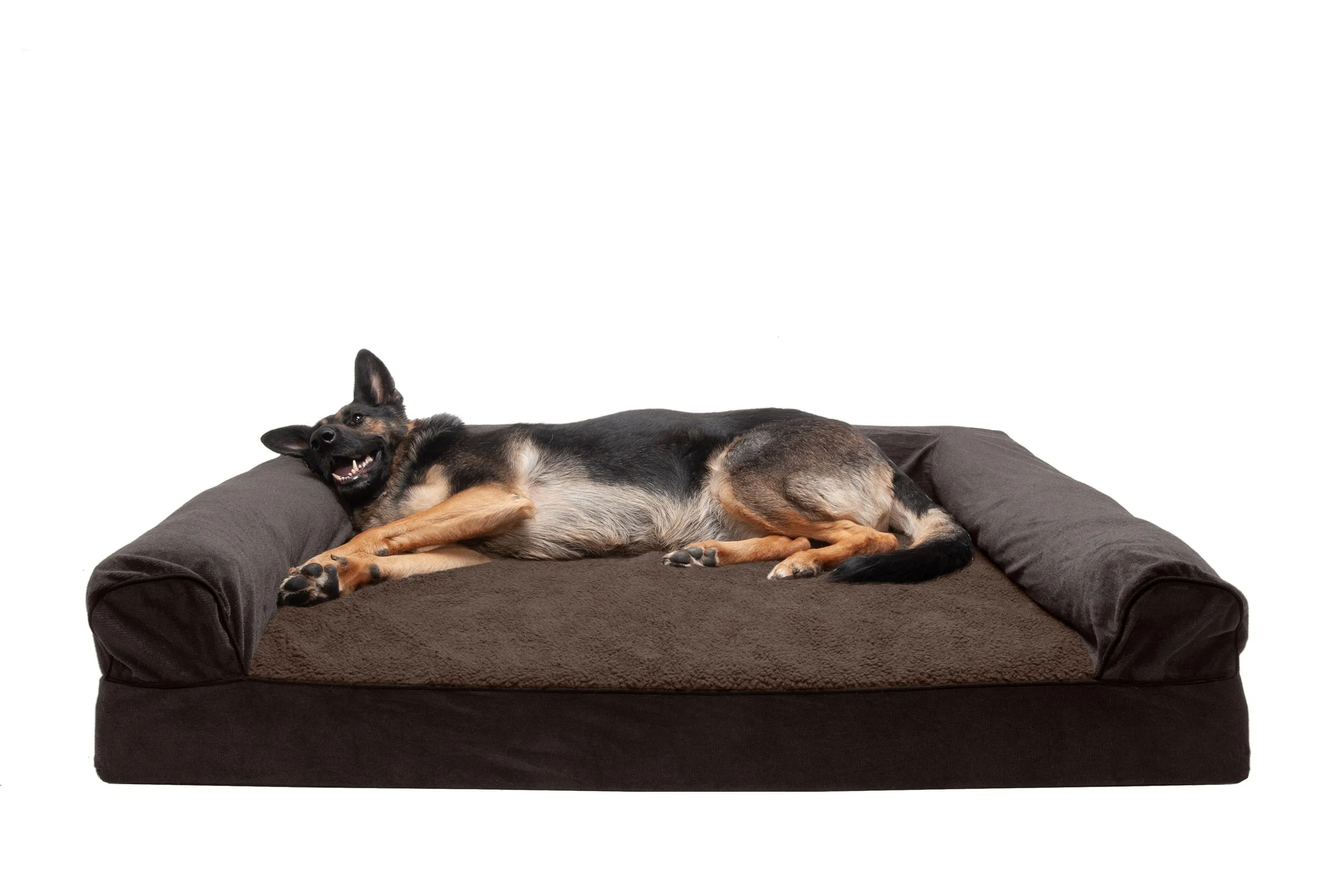 Sofa Dog Bed - Faux Fleece & Chenille