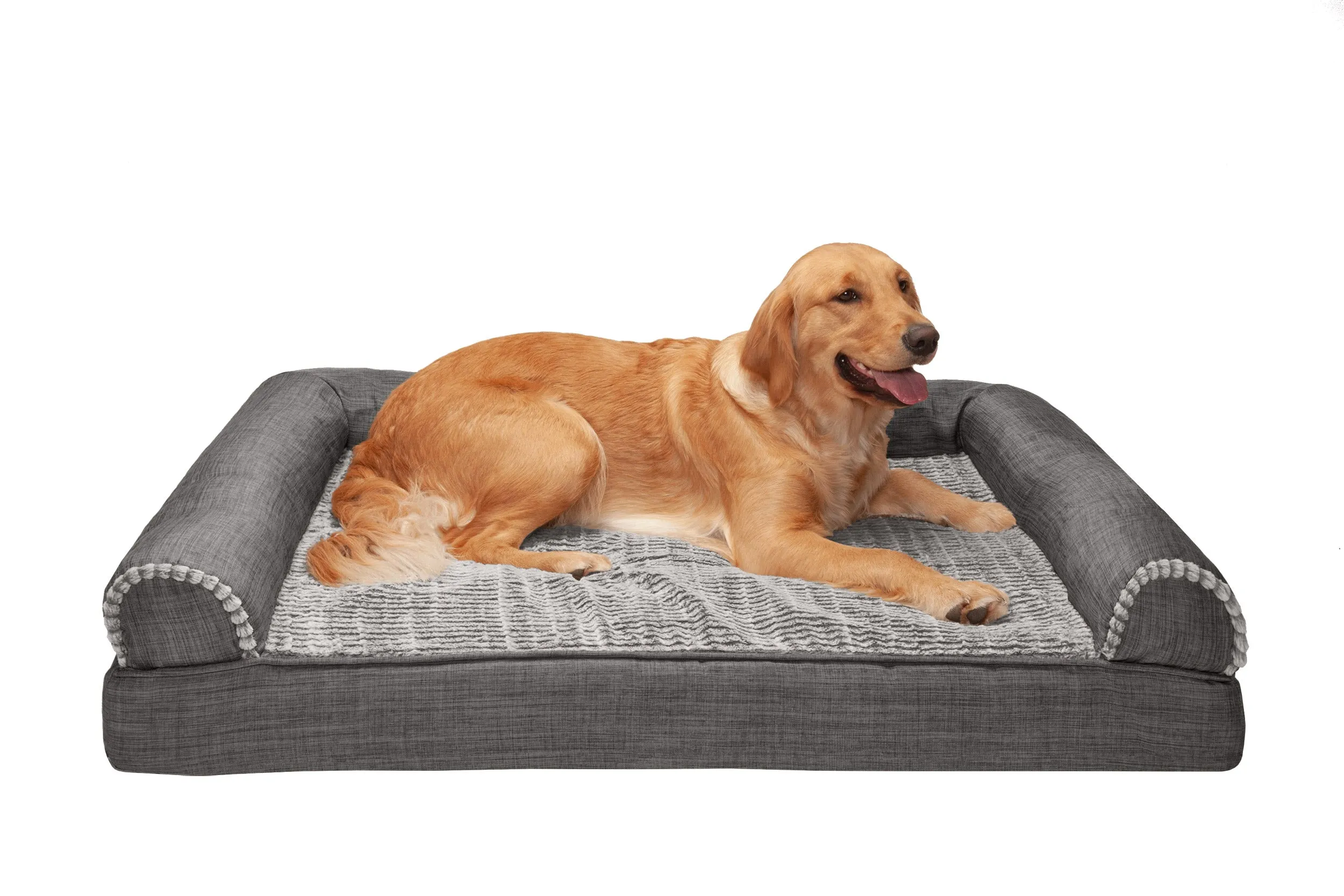 Sofa Dog Bed - Luxe Fur & Performance Linen