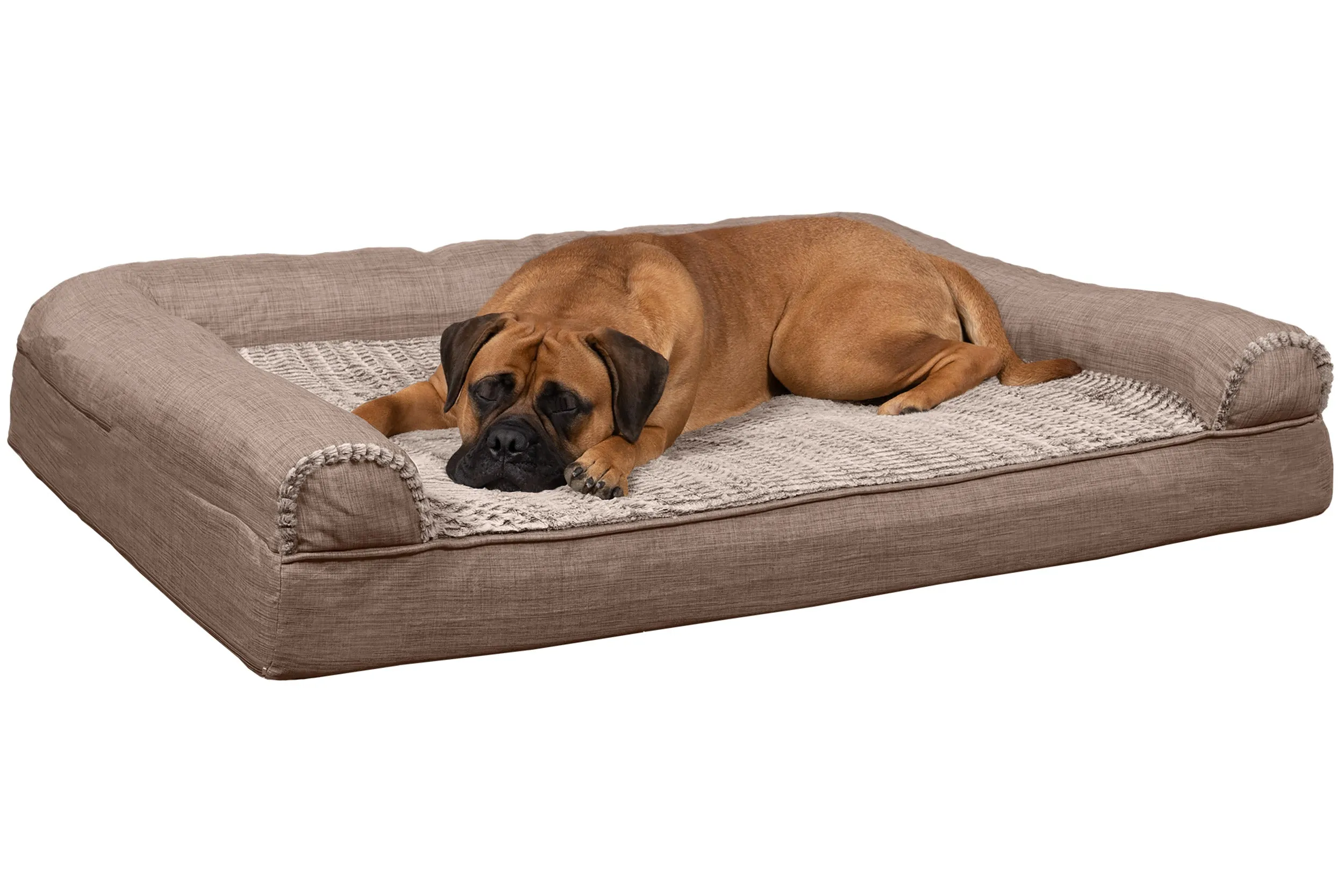 Sofa Dog Bed - Luxe Fur & Performance Linen