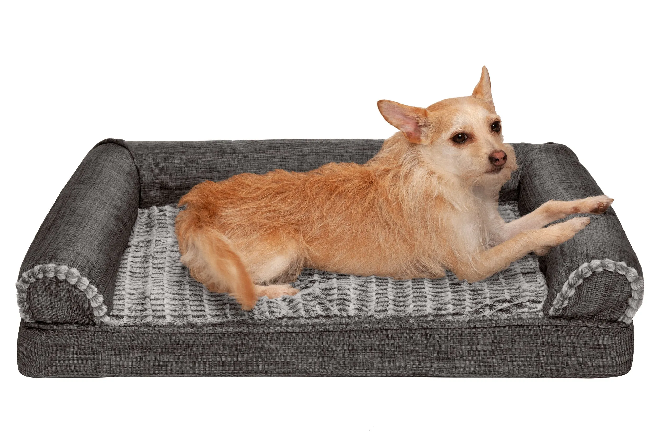 Sofa Dog Bed - Luxe Fur & Performance Linen