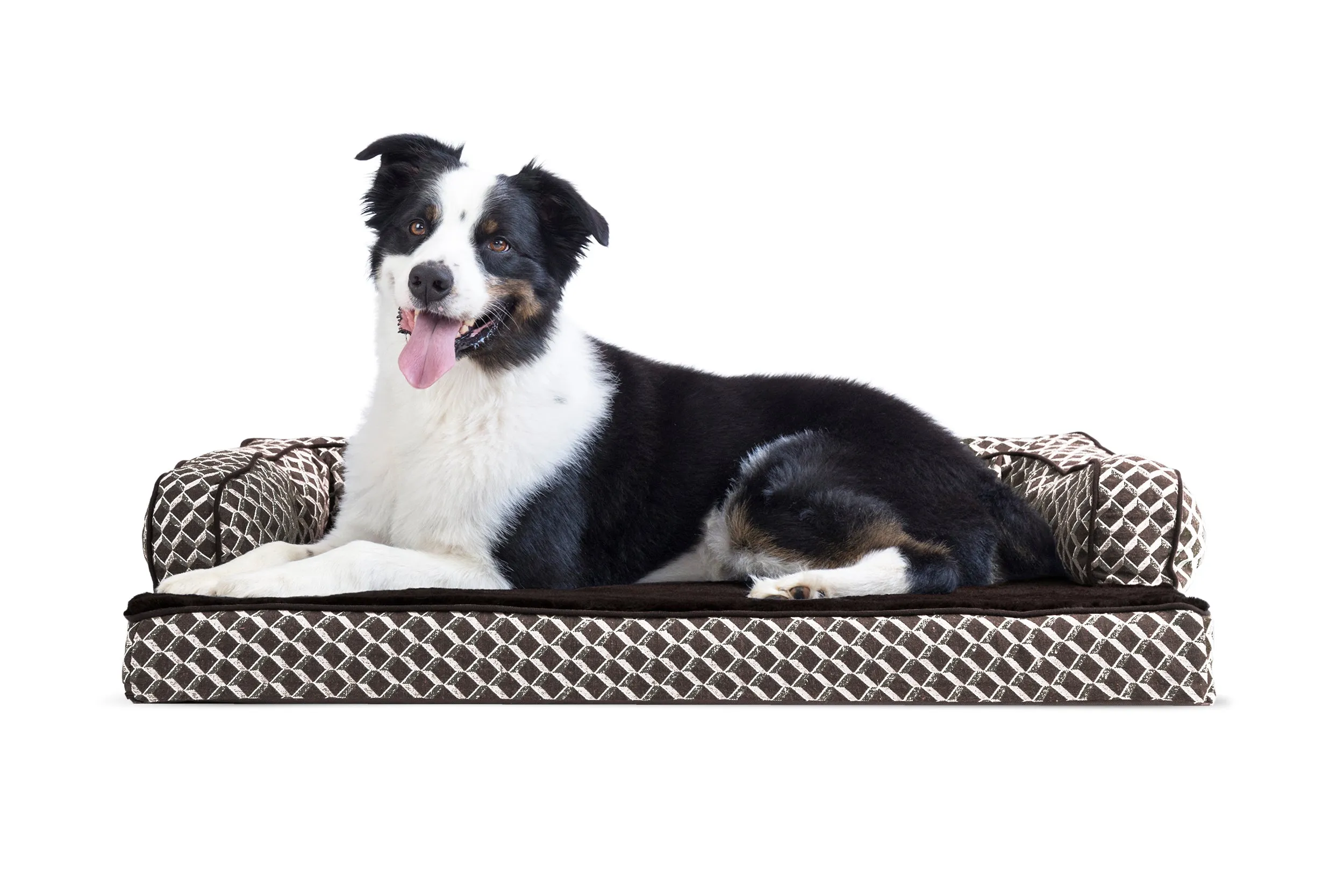 Sofa Dog Bed - Plush & Diamond Decor Comfy Couch