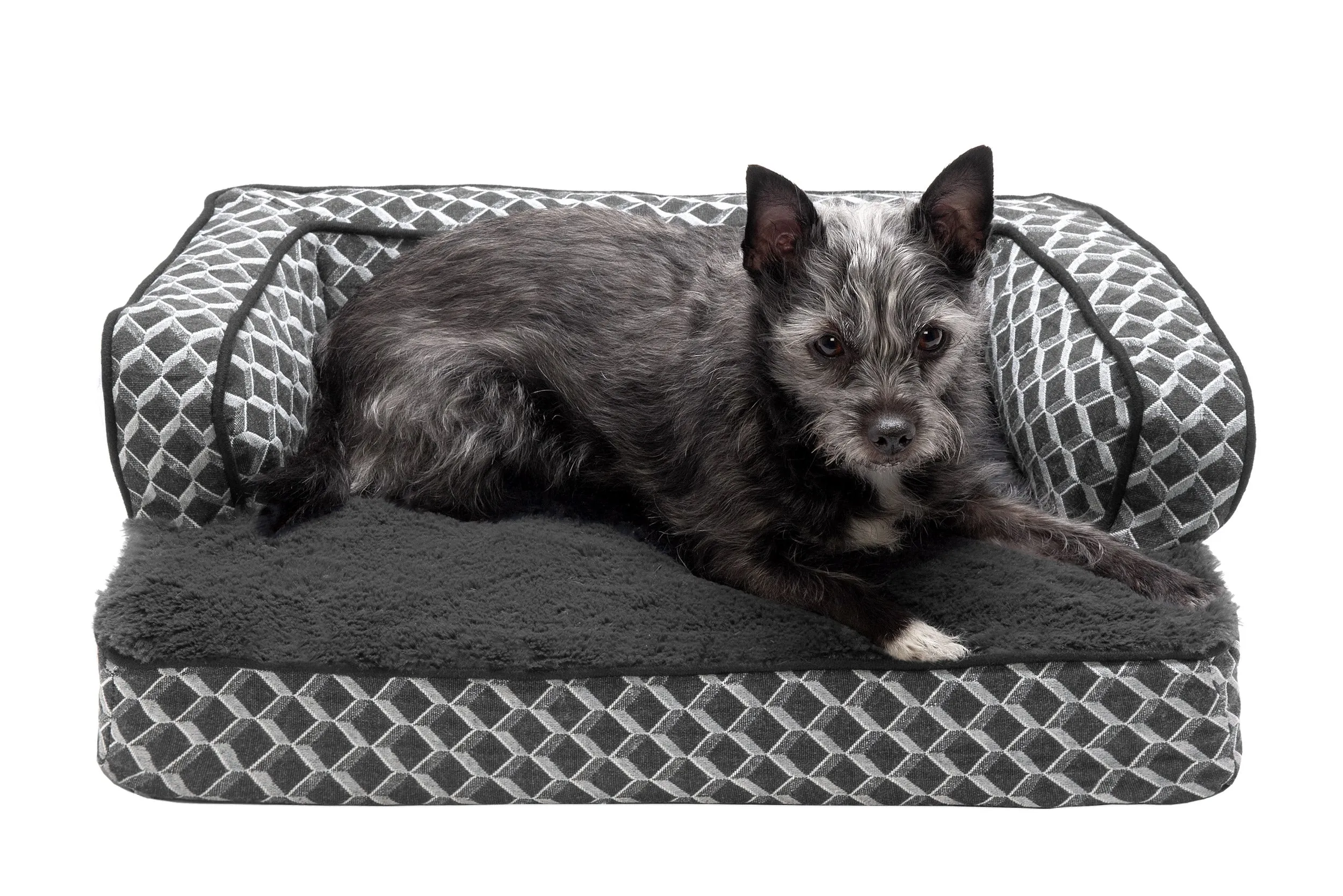 Sofa Dog Bed - Plush & Diamond Decor Comfy Couch