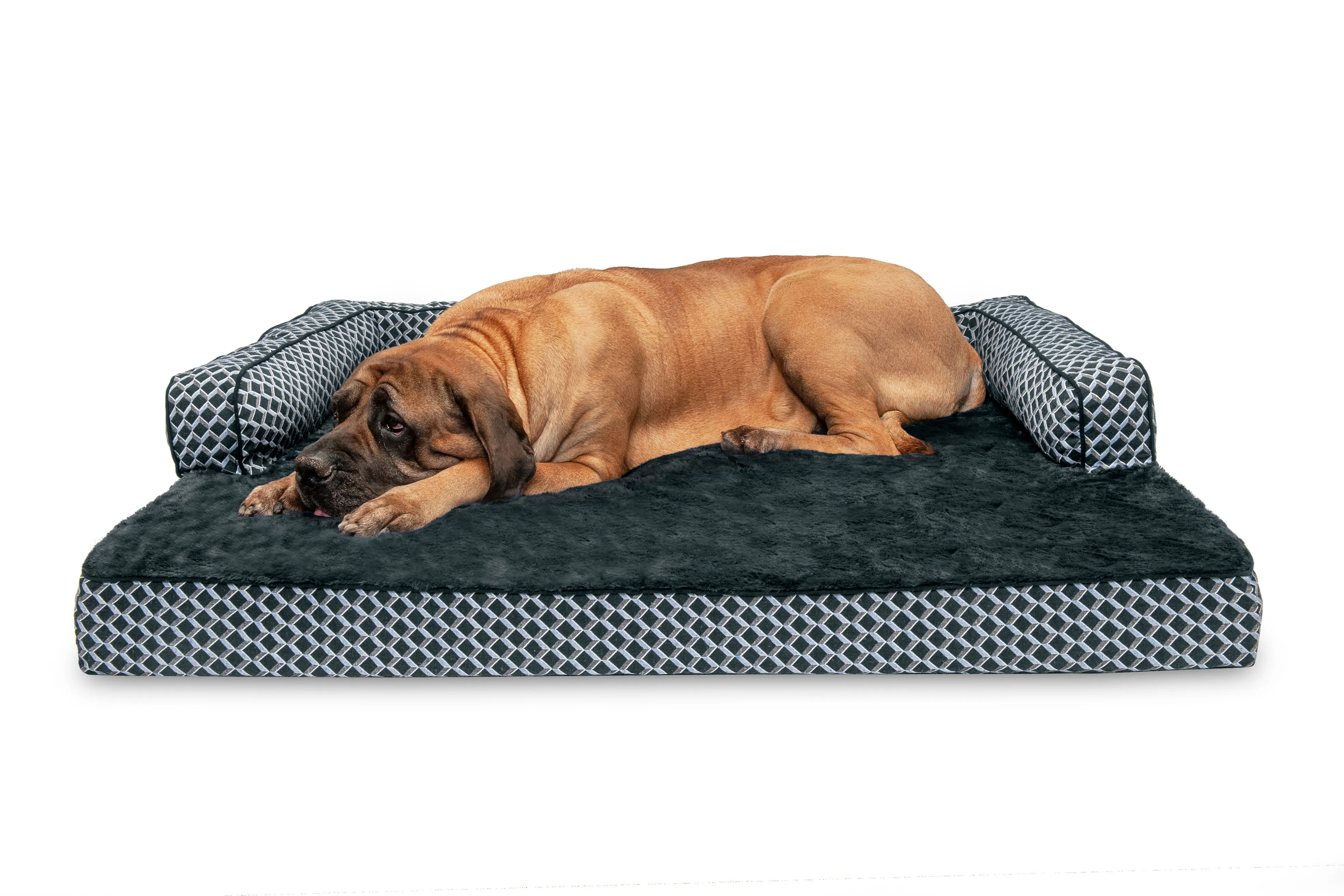 Sofa Dog Bed - Plush & Diamond Decor Comfy Couch