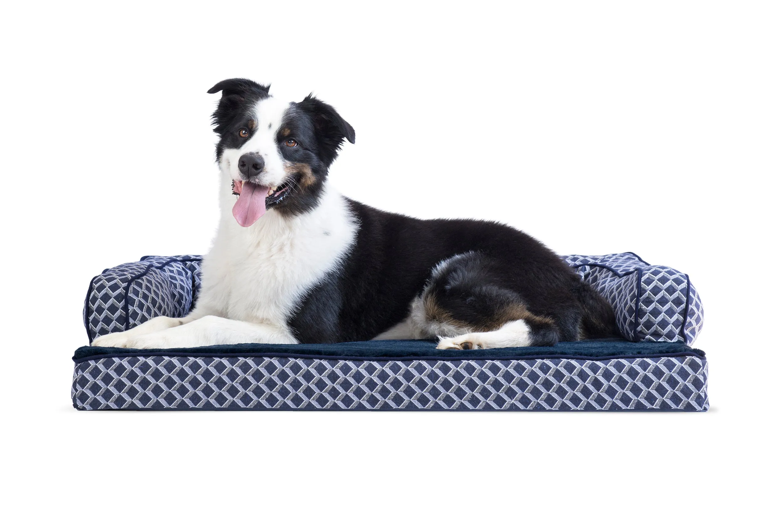 Sofa Dog Bed - Plush & Diamond Decor Comfy Couch