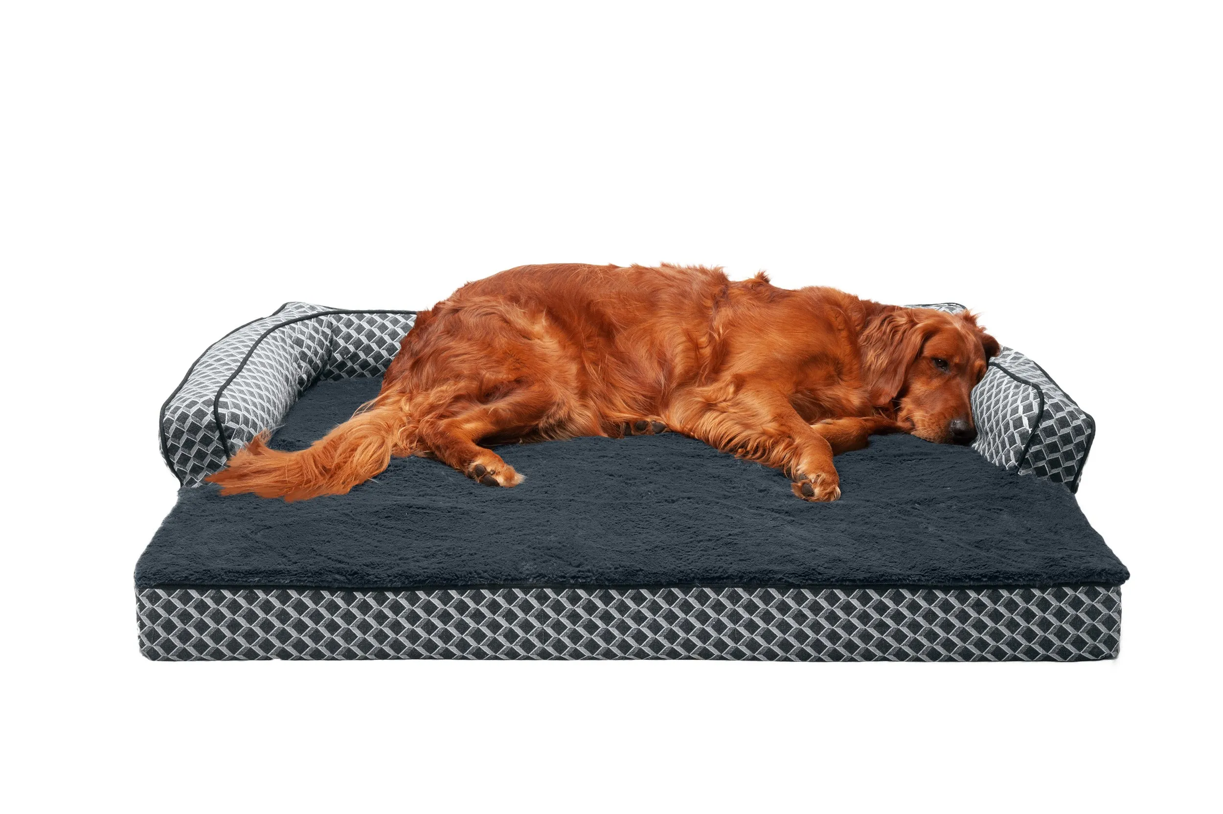 Sofa Dog Bed - Plush & Diamond Decor Comfy Couch