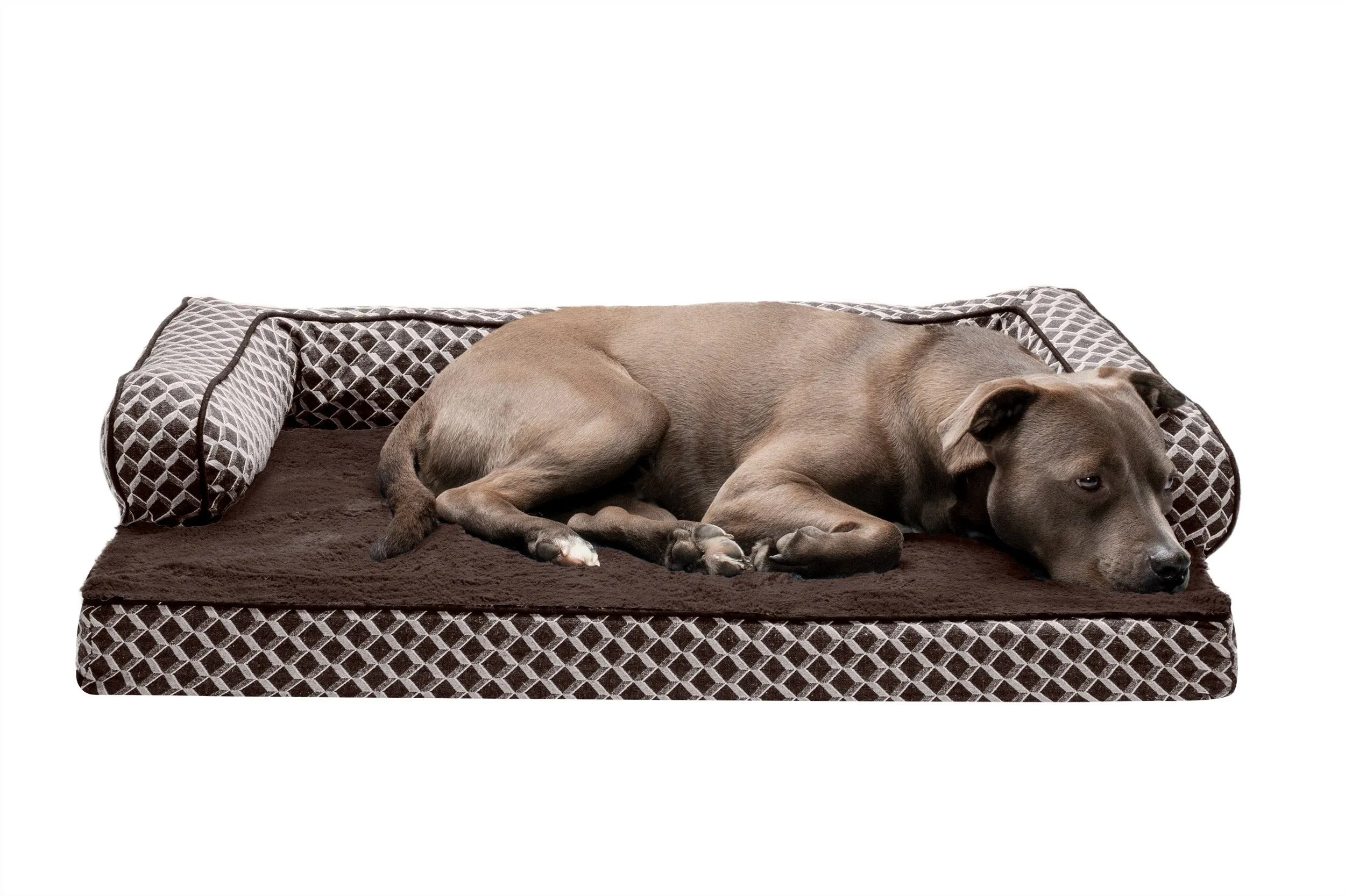 Sofa Dog Bed - Plush & Diamond Decor Comfy Couch