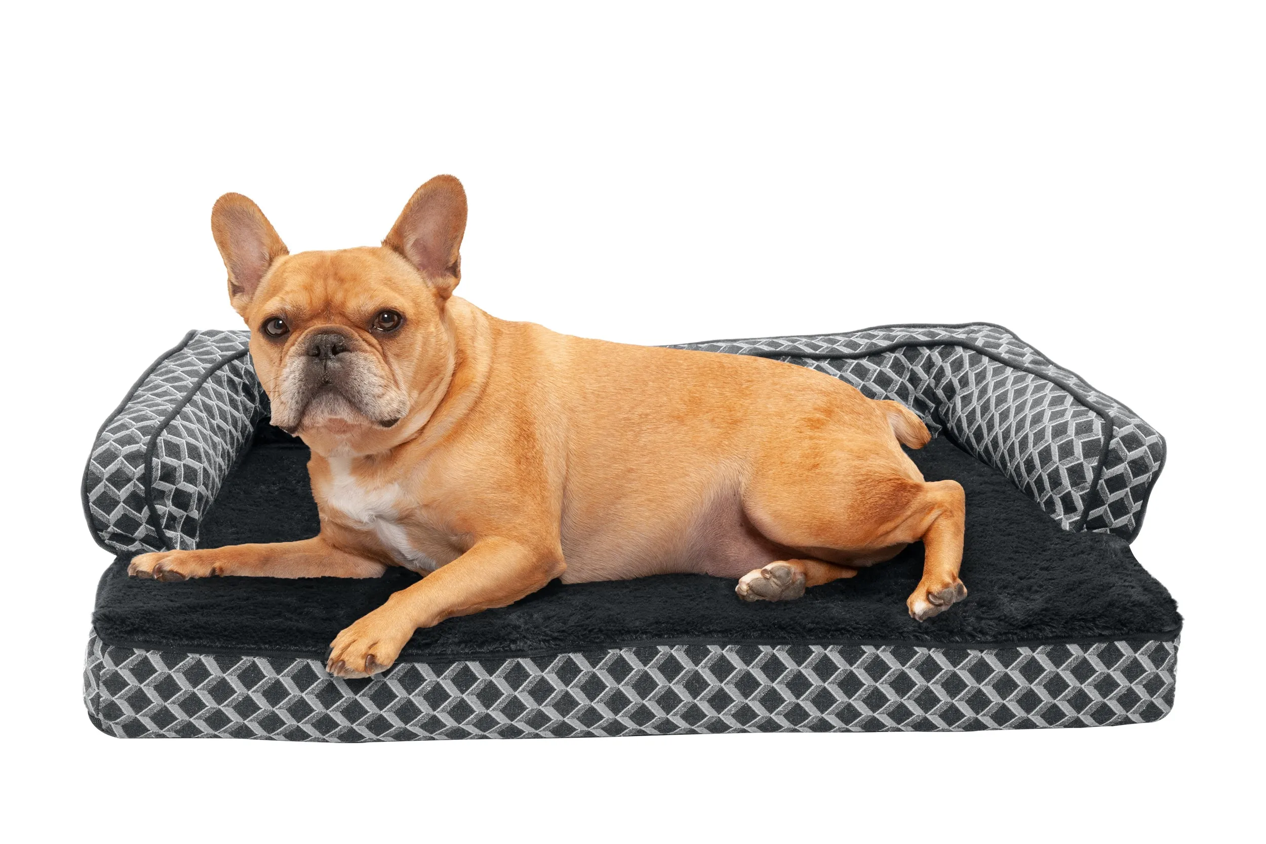 Sofa Dog Bed - Plush & Diamond Decor Comfy Couch