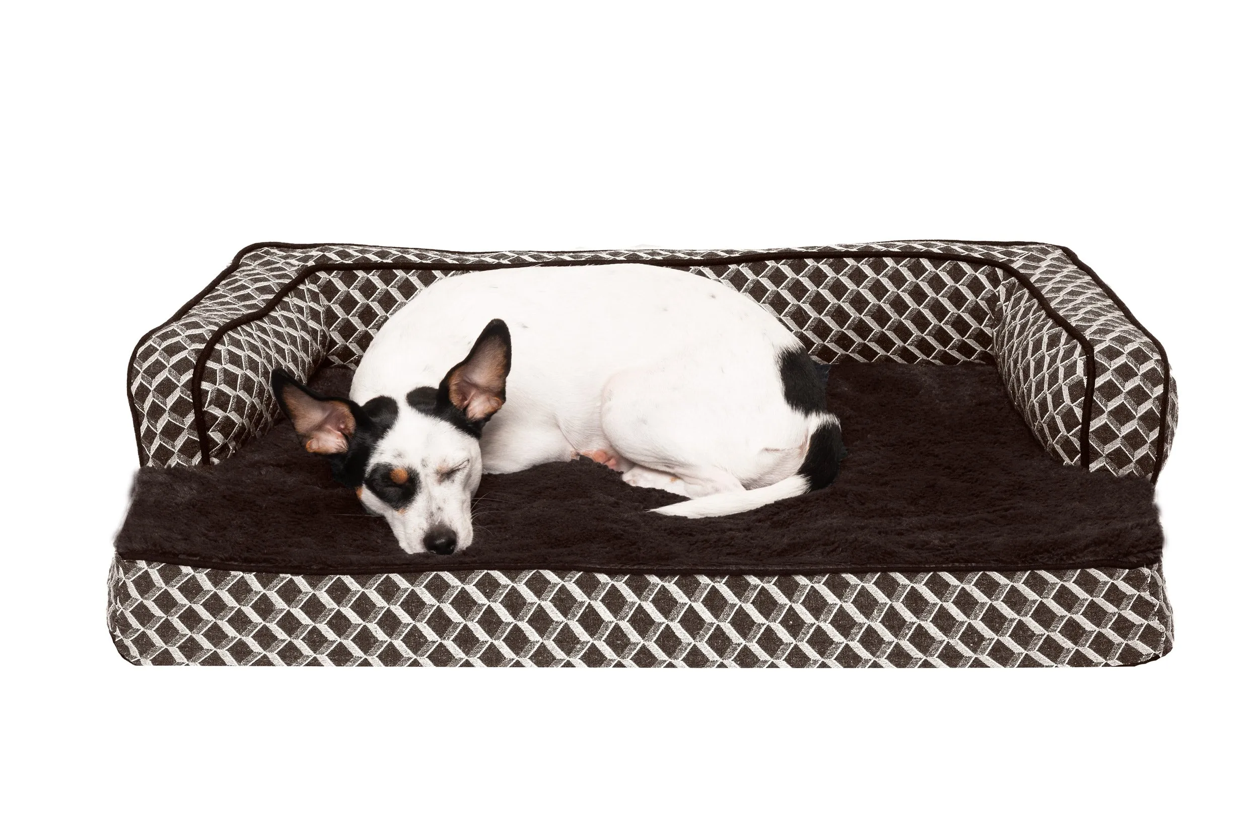 Sofa Dog Bed - Plush & Diamond Decor Comfy Couch