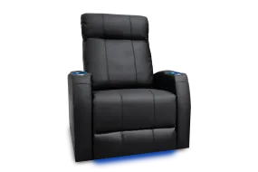 Valencia Syracuse Leather Home Theater Seating Single, Black