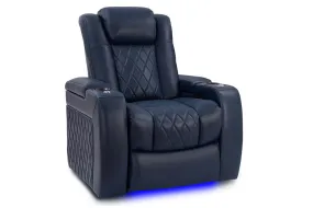 Valencia Tuscany Leather Home Theater Seating Single, Navy Blue